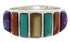 Authentic Southwestern Silver Multicolor Ring Size 8-3/4 AX36844